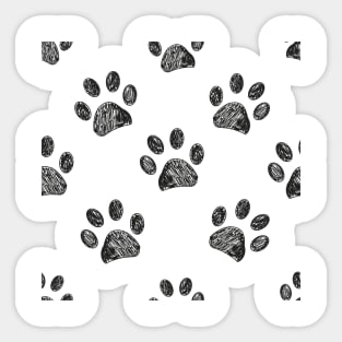 Seamless black paw Sticker